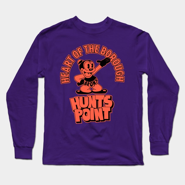 Hunts Point Bronx NYC - Comic-Style Neighborhood Vibe Long Sleeve T-Shirt by Boogosh